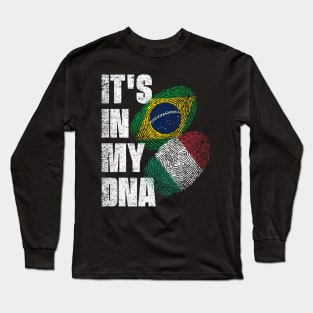 Italian And Brazilian Mix DNA Heritage Flag Long Sleeve T-Shirt